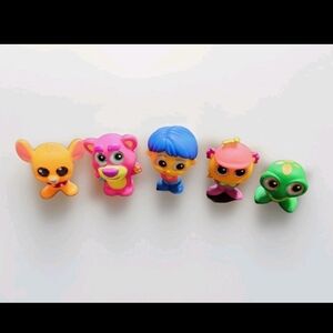 Lot Of 5 Loose Disney Doorables Various Black light Series Toy Story Neon Squirt